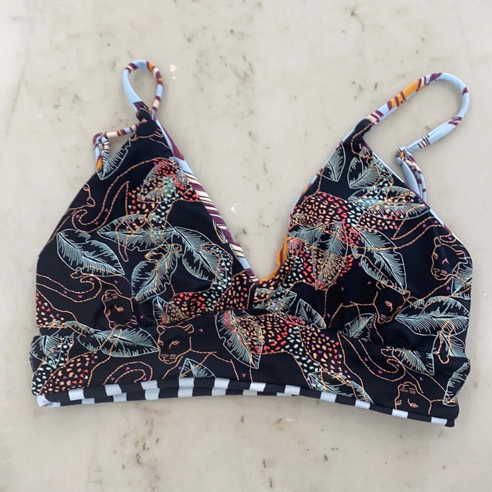 Maaji Black and Multicolor Bikini Top